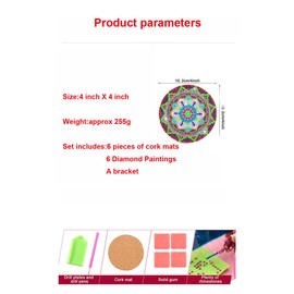 Becho 6 Pcs Diamond DIY Painting Coasters with Holder,Art Craft Supplies Mandala Painting Natural Scenery Coasters Kits for Beginners, Adults & Kids.(Natural Scenery)