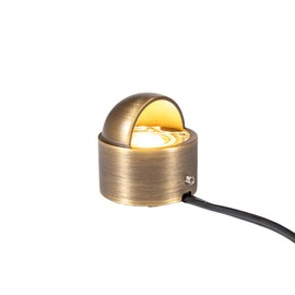 VOLT 12V 1W 2700K Warm White IP67 Watertight 116 Lumen Solid Brass BuddyPro LED Puck Light (Beacon Top) for Deck, Step or Hardscape Outdoor Lighting