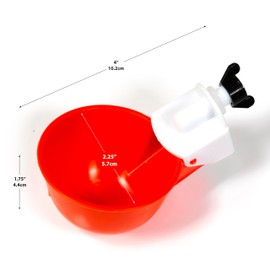 Useful Additions Chicken Water Cups Plastic Poultry Watering Cups, Fits 1/2 Inch PVC - Orange, Durable for Chickens, Ducks, Turkeys, Quails - Includes Chicken Feed String Bag