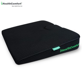 iHealthComfort Portable Wedge Seat Cushion Orthopedic Memory Foam Wellness Cushion