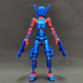 (Assembly Completed) 3D Printed T13 Action Figure, Dummy 13 Collectible Action Figure Articulated, for Collectors Desktop Decorations,muñeco de acción (Blue Orange)