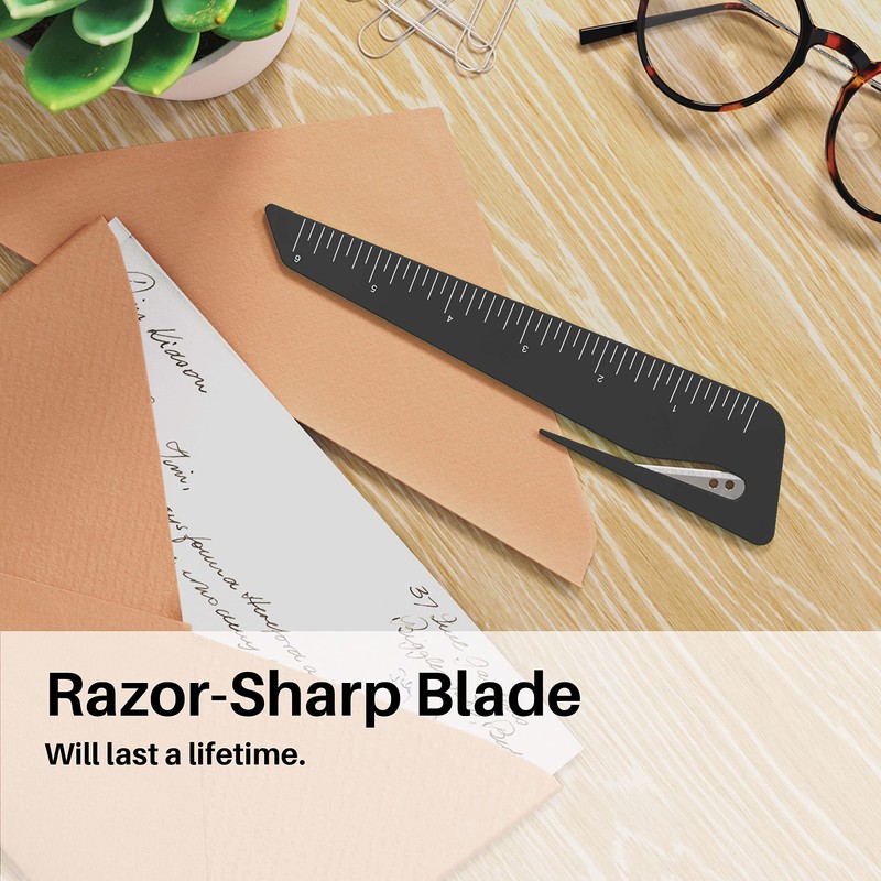 Uncommon Desks Ruler & Letter Opener Combo - Easy to