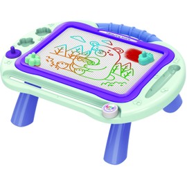 OLEOCA Magnetic Drawing Board for Kids — 2 in 1 Erasable Table & Portable Doodle Pad with Color Zones, Pen & Stamps – Travel Learning Toy, Gift for Boys & Girls Ages 3+