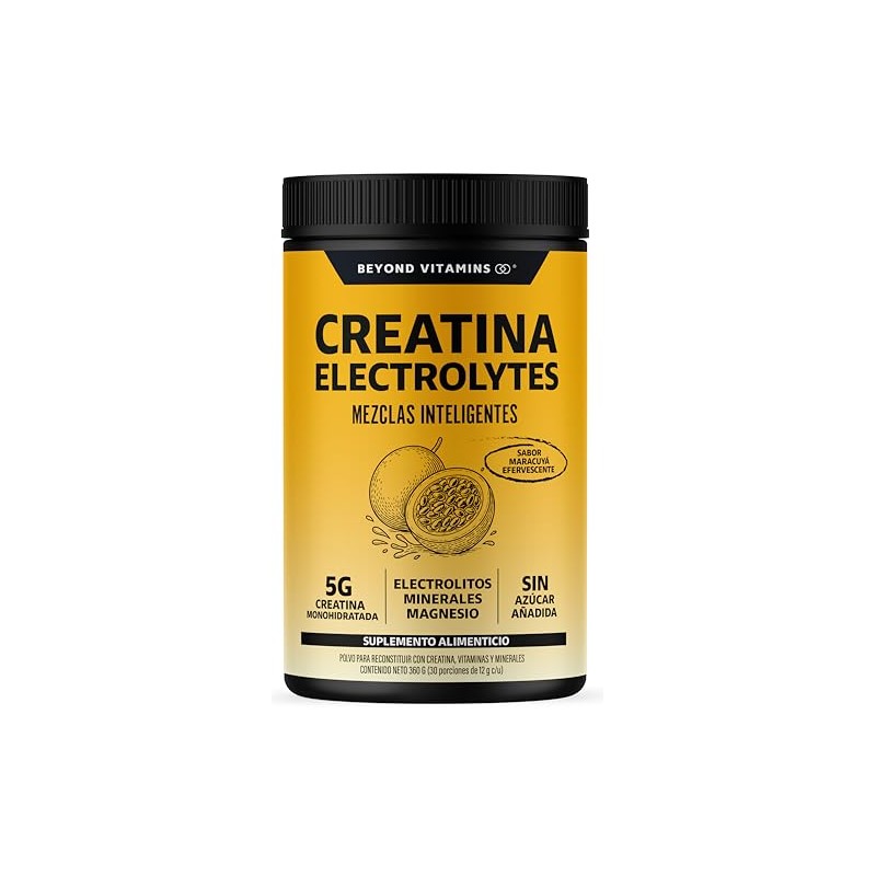 BEYOND VITAMINS Creatina Monohidratada con Electrolitos y Ciclodextrina para Mejor