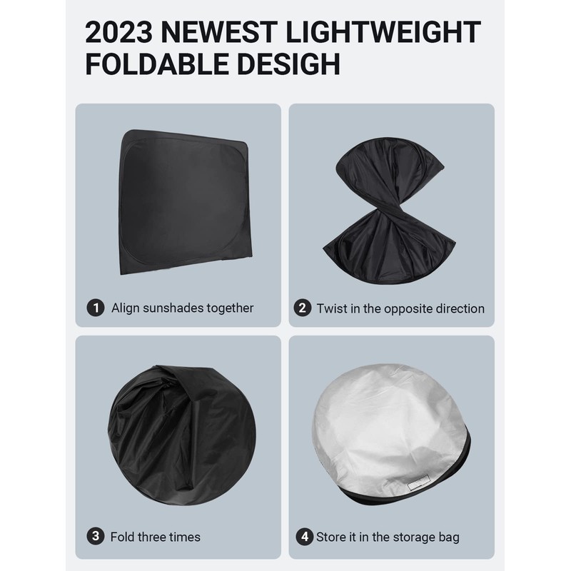 Proadsy Front Windshield Sun Shade Foldable Sunshade Protector Custom Fit