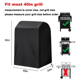 Samhe Grill Cover, 40-Inch Heavy Duty Waterproof UV Resistant BBQ Grill Cover for Outdoor Grill, Fit for Nexgrill Brinkmann Weber Char-Broil and More