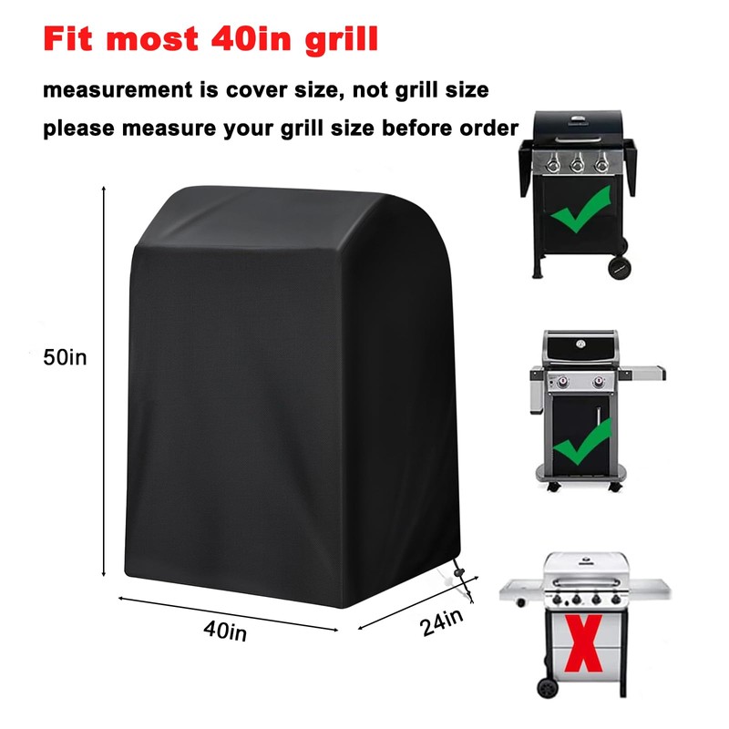 Samhe Grill Cover, 40-Inch Heavy Duty Waterproof UV Resistant BBQ