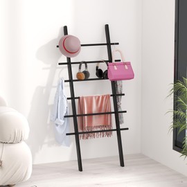 huyear Blanket Ladder, Ladder for Blankets, Blanket Ladders for The Living Room, 59 Inch Ladder Blanket Holder, 6-Tier, Wood, Easy to Assemble, Home Decor