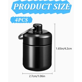 KGDUYC 4 x Metal Pill Box Small Pill Box Key Ring Waterproof Tablet Box Pill Box Small for On the Go Aluminium Pill Box Mini Pill Box for Travel Camping Fishing 4 Colours