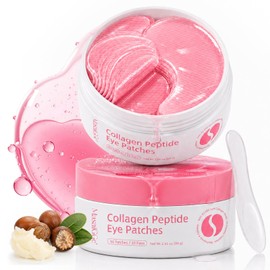 Collagen Peptide Eye Pads, Eye Pads Against Dark Circles, Anti-Wrinkle Pads for Face and Laughter Lines, Eye Mask Against Fine Lines, Bags and Wrinkles, Pack of 60