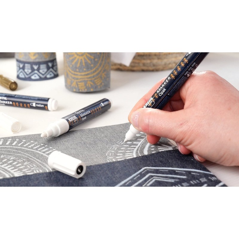 KREUL 92781 Textile Marker Opaque, Fine, White, Line Width 1