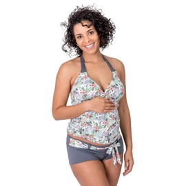 Petit Amour Maternity Tankini Set Tukini Cup B/C/D Grey Multicoloured, Grey multi-coloured