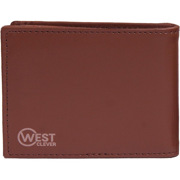 West clever Genuine Men's Leather Wallet, RFID Protection, Seven Card