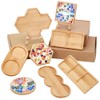 WEBEEDY 8 Styles Bamboo Coasters Blank Base Trays Fillable DIY