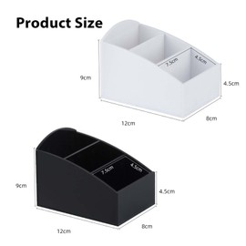 VZU 2PCS Tea Bag Organiser with 3 Compartments, Coffee Pod Storage Box, Acrylic Sugar Sachet Holder, Hotel Tea Bag Box, Desktop Sugar Bag Holder for Tea Bags,Sugar, Coffee (‎Black and White)
