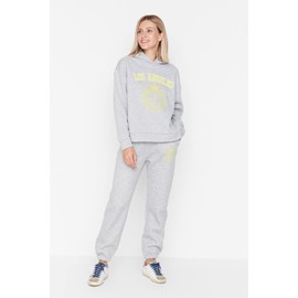 TRENDYOL Women's Men's High Waisted Jogging Bottoms Sweatpants, gray