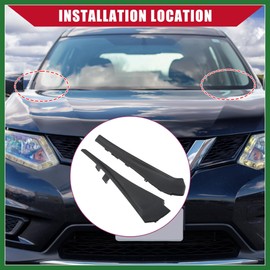 Motoforti 66895-4CL0A / Front Left Right/Windshield Wiper Side Cowl Extension Trim/for Nissan Rogue 2014-2019 / Durable/Plastic / 1 Set/Black Long-lasting