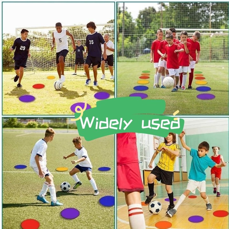 Jindizi 6pcs Football Logo Discs - Rubber Training Circles for