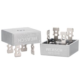 Weasch 2Pcs Bridge Rectifier Diode, KBPC1510, AC to DC, 1000V 15A, Full Wave Single Phase Bridge Rectifier