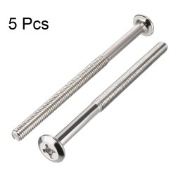 sourcing map M6x90mm Phillips Head Screws Furniture Bolts 60mm Thread Length 5pcs