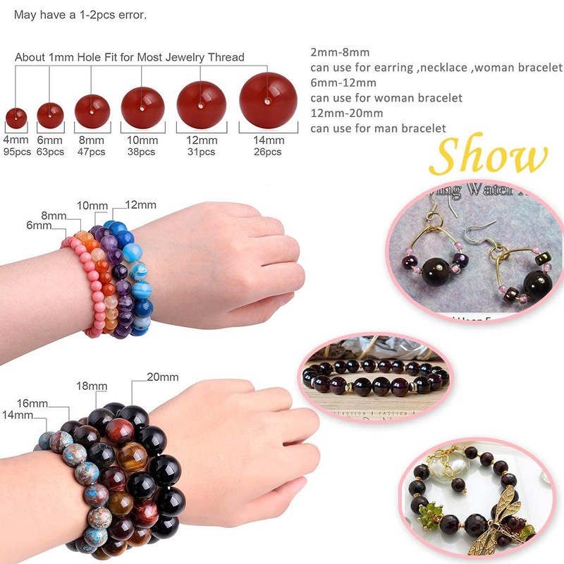 GEM-inside Garnet Gemstone Loose Beads 8mm Natural AAA Red Round