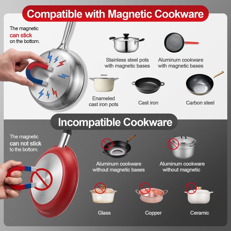 Portable Induction Cooktop, 2500W Commercial Countertop Single Burner