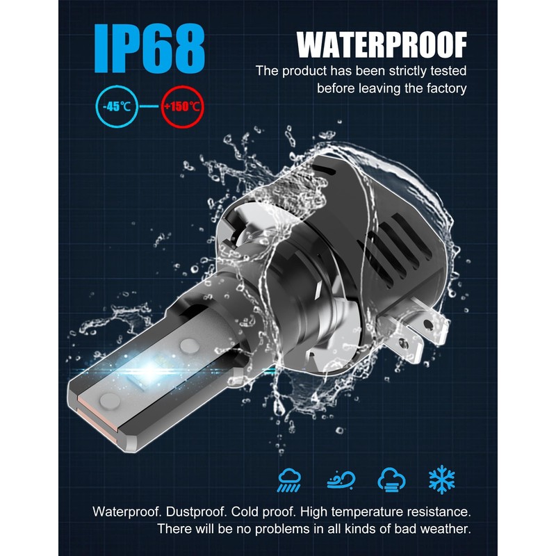 CHOPDARK H11B LED Bulbs H9B H8B Fog Lamp 50W 20000Lm