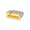 Push in Connector, 4 Port, Yellow, Pk100