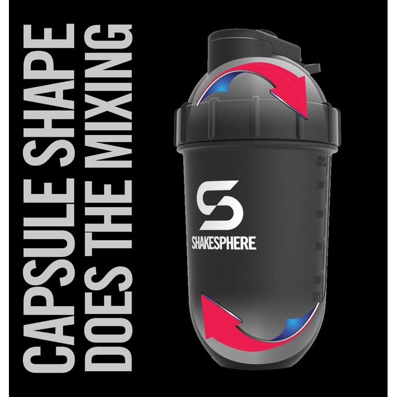 SHAKESPHERE Tumbler STEEL: Insulated Protein Shaker Bottle Keeps Hot Drinks