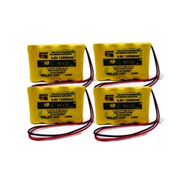 4PC UNITECH D-A1200BT, SL026-139 Emergency Light Battery 4.8V 1.2Ah