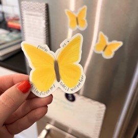 Swaygirls Christian magnets | Religious magnets | Christian faith fridge magnets | Bible verse quote magnets | Yellow butterfly Psalm 118:6 do not fear