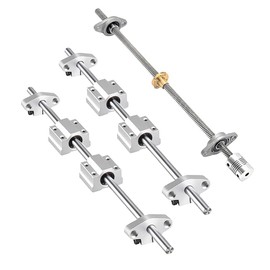 iYueMps 100mm 8mm 3D Printer Guide Rail Kits,Include 100mm T8 Lead Screw with Nut,L100mm Linear Motion Rod with Holder, Pillow Block Bearing, SCS8UU Linear Bearing,Shaft Coupling