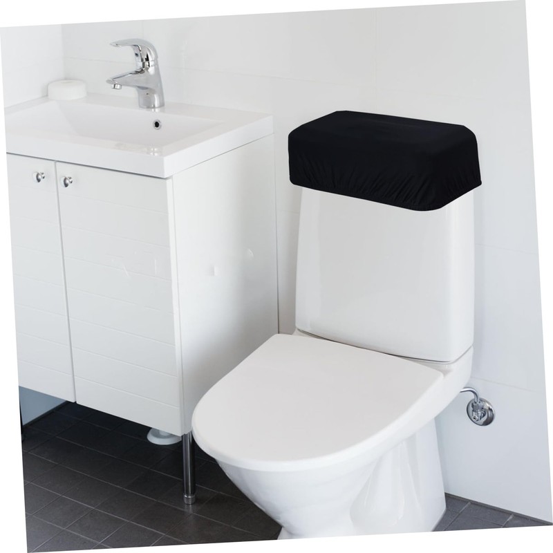 UKCOCO Black Toilet Tank Lid Cover Washable Replacement for Bathroom