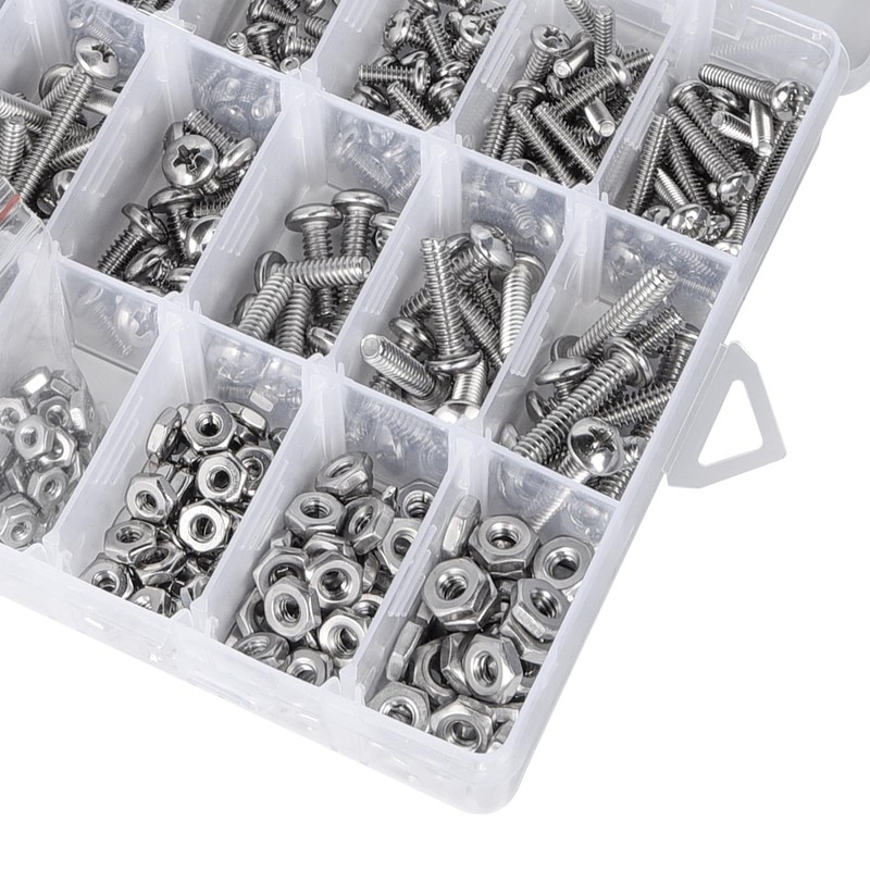 Farady 700Pcs Bolts and Nuts Assortment Kit #4-40#6-32#8-32#10-24 Slotted Phillips