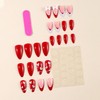Red White Heart French Tip Press on Nails Long Almond