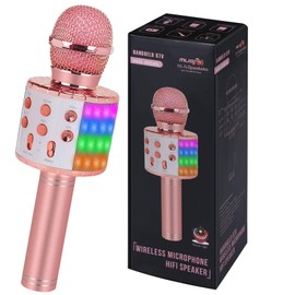 Bluetooth Karaoke Microphone Wireless: Karaoke Mic with Led Lights for Adults Kids Singing - Perfect Toys for Girls Birthday Gifts