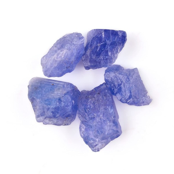 InfinityGemsArt 5pcs Raw Tanzanite Loose Wholesale Bulk Stones, Birthstone, Natural