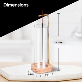 Aspect Incense Holder for Sticks with Removable Glass Ash Catcher, Upgrade Wooden Mess-Free Incense Stick Burner Holder for Yoga Spa Meditation and Home Relaxation (Round)