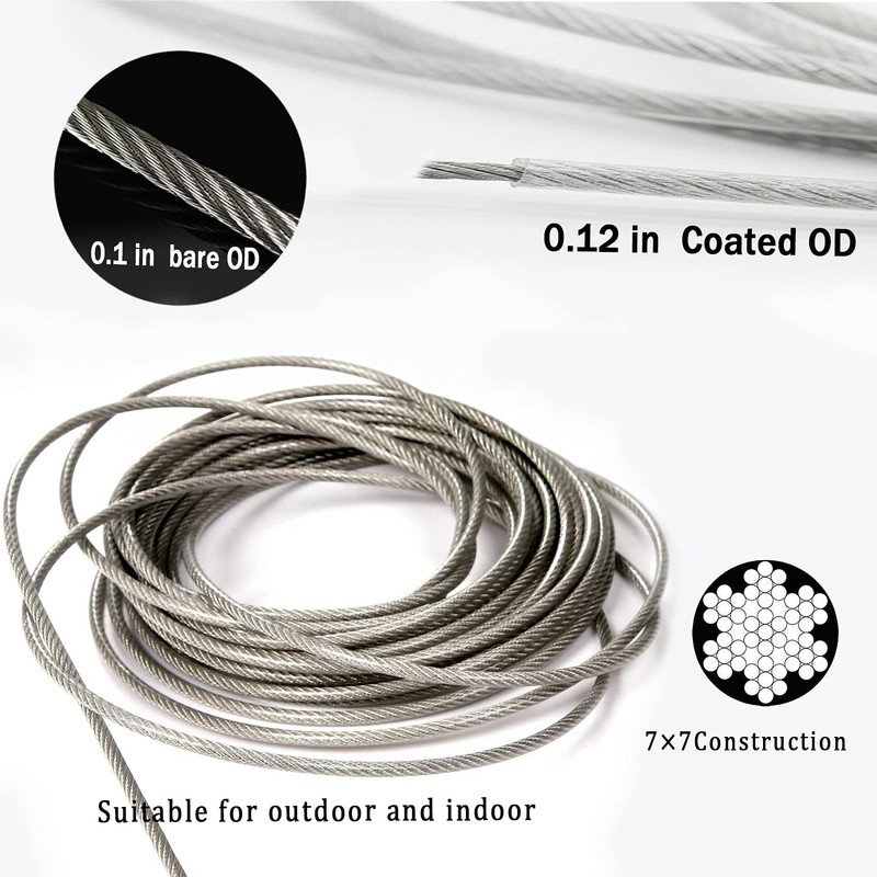 MHY 32Ft Heavy Clotheslines,Outdoors 304 Stainless Steel Clothes Line,Heavy Duty