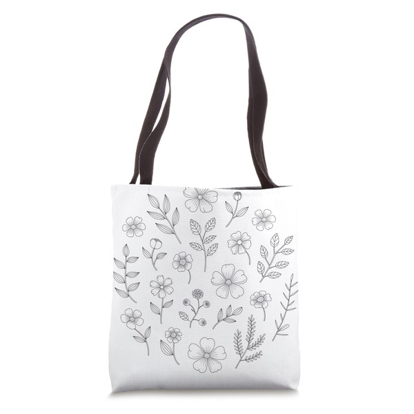 DIY Floral Coloring Tote Bag - Create Your Own Custom