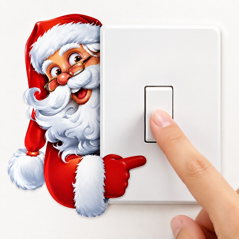 Christmas Wall Sticker for Switch & Wall Decor – Self-Adhesive