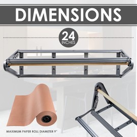 West Palm Brands Paper Roll Cutter, Holder & Dispenser for Butcher Freezer Craft Paper Rolls 24", Great Butcher, Wrapping, Crafting Paper or Vinyl Roll Holder - Free Standing or Wall Mounted