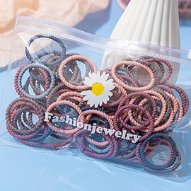 Knurled Elastic 1.2 inches (3 cm), Kids Hair Elastic for Kids, Knurled Rubber, Mini Hair Rubber, Simple Set, Hair Rubber, Simple, Gentle on Hair, School or Everyday Use (Cool)