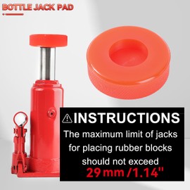 Hydraulic Trolley Jack Pad Bottle Jack Lifting Platforms Trolley Jack Axle Stand Adapter Polyethylene for 1 1/8 Inch 29 mm Recess on the Bottom 5/8 Tonnes (Red, 29 mm)