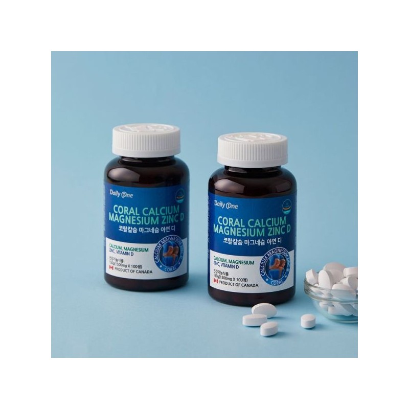 Daily One 데일리원 코랄칼슘마그네슘아연디 1500mg X 100정 3통 Daily One