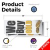 We Buy Gold Vertical Vinyl Decal 2 Pack of 12