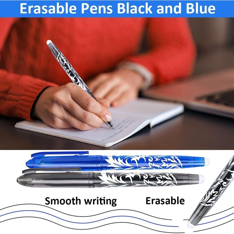 Erasable Gel Ink Rollerball Pens,10Pcs Erasable Pens Gel Ink Rollerball