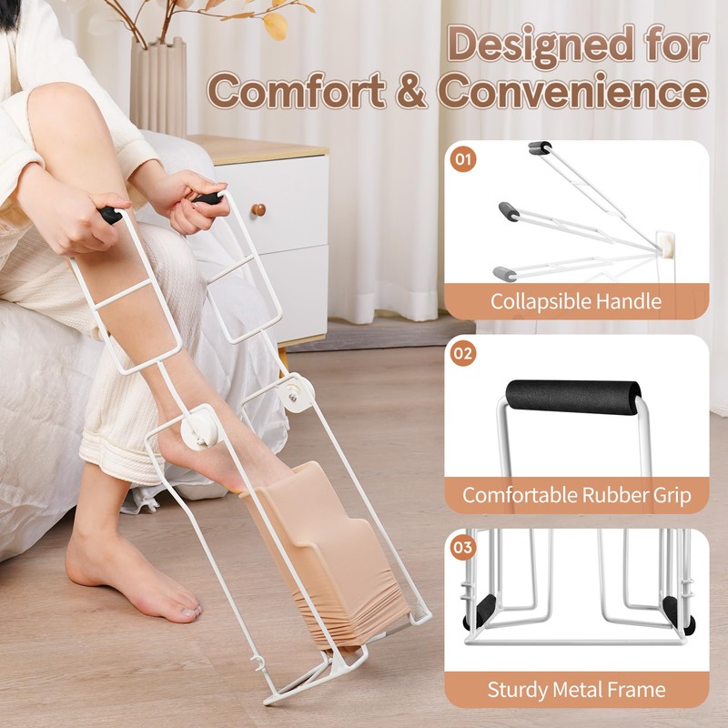 AKIMRABY Compression Sock Aid Device - Foldable Sock Aids for