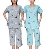 dodoin 2 Pack Womens Pajamas Set Cotton Sleepwear Short Sleeve