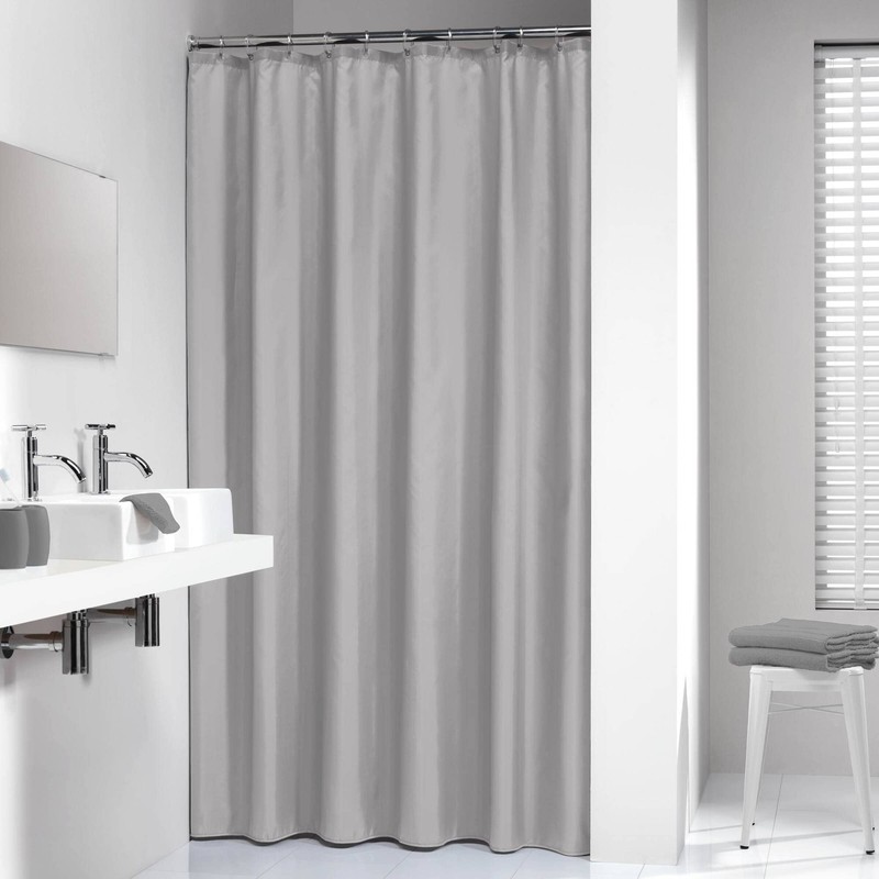 Sealskin Granada Shower Curtain, PEVA, Light Grey, 120 x 200